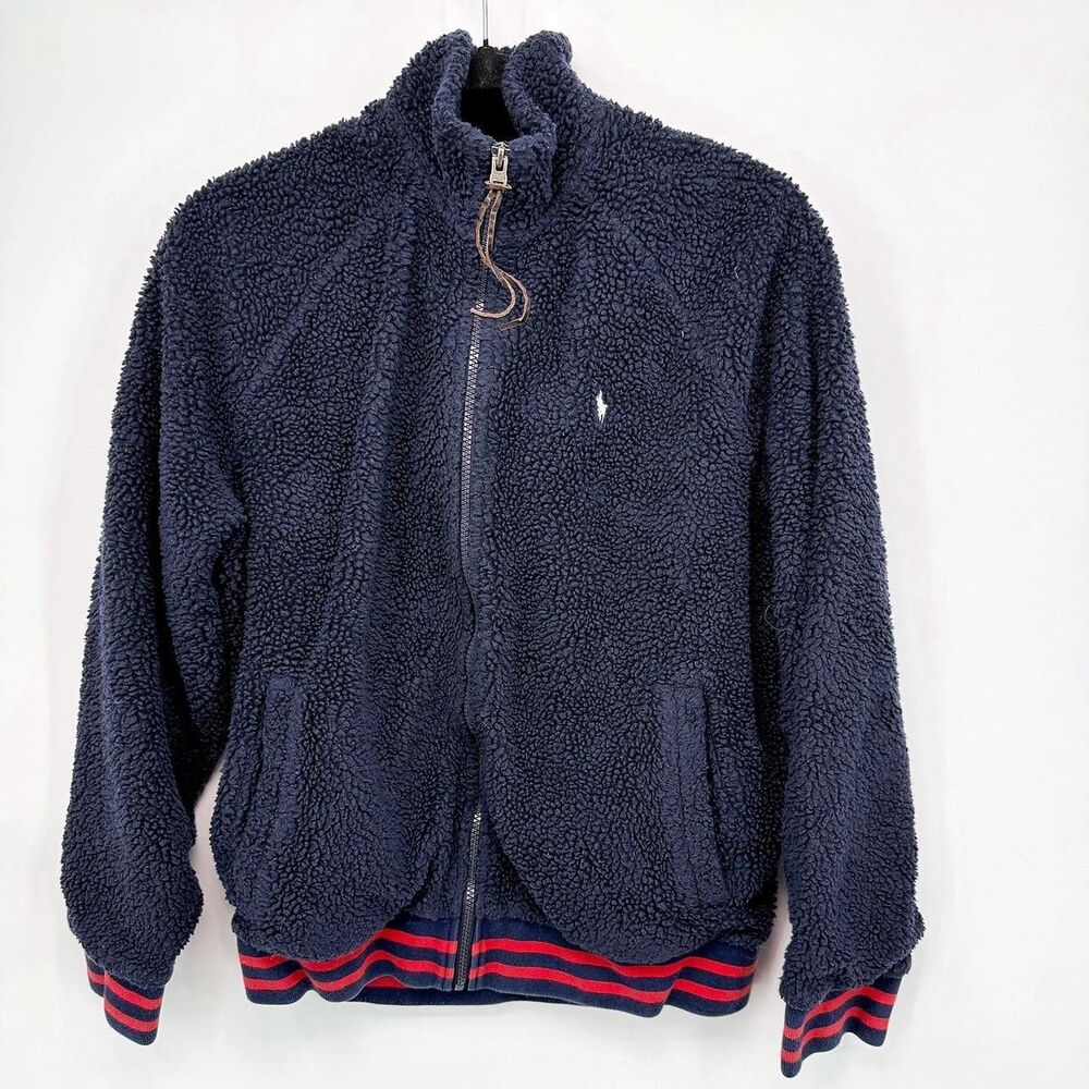 Polo Ralph Lauren Sherpa Jacket Men M Collegiate Preppy Outdoor Streetwear Teddy